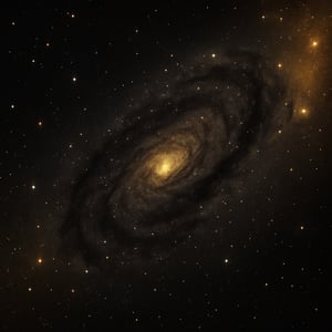 A black galaxy with a yellow hue in places like in the corner-1