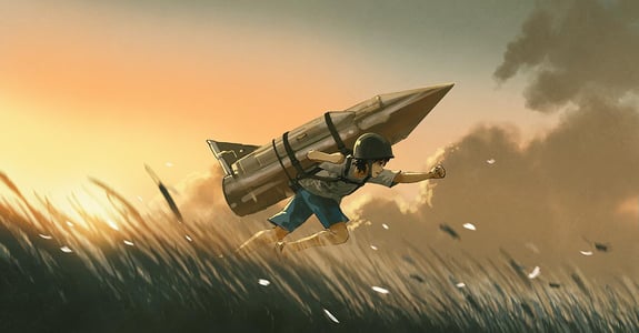 Sunsetting as a boy with a homemade rocket attempts to fly like his favourite superhero. Much like your S/4HANA journey with a superhero ERP change team.